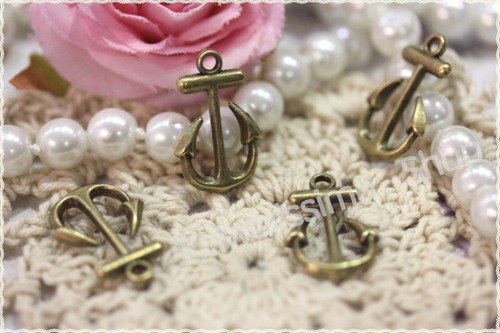 Charm ancora color - 5, bronzo